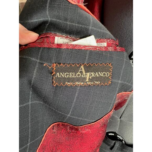 Angelo di Franco suit plaid charcoal white - Picture 13 of 16